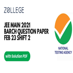 JEE Main 2021 Question Paper with Answer Key PDF for BArch Febr 23 Shift 2 ZPYP